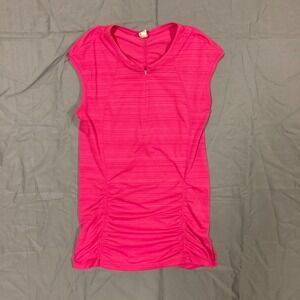 Athleta Pacifica Contoured Tank Top Women's XS Bright Pink Zipper Sleeveless